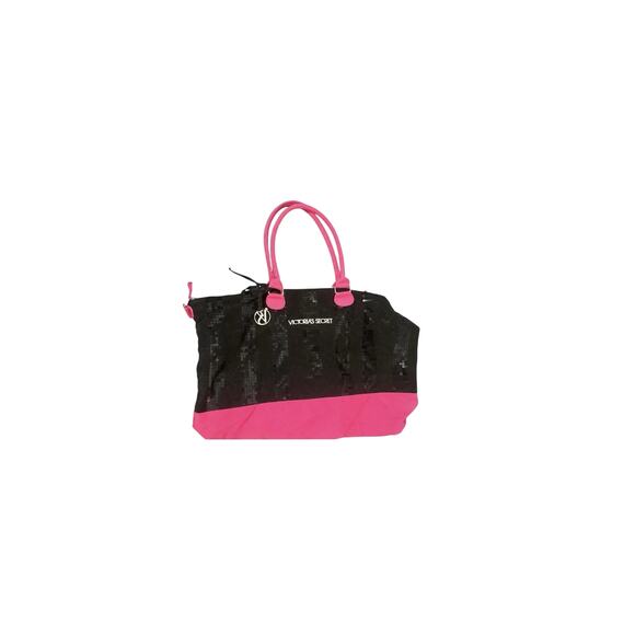 Victoria's Secret Handbags - Y2K Victoria’s Secret Sequin Weekender Bag Pink Overnight Tote Limited Edition